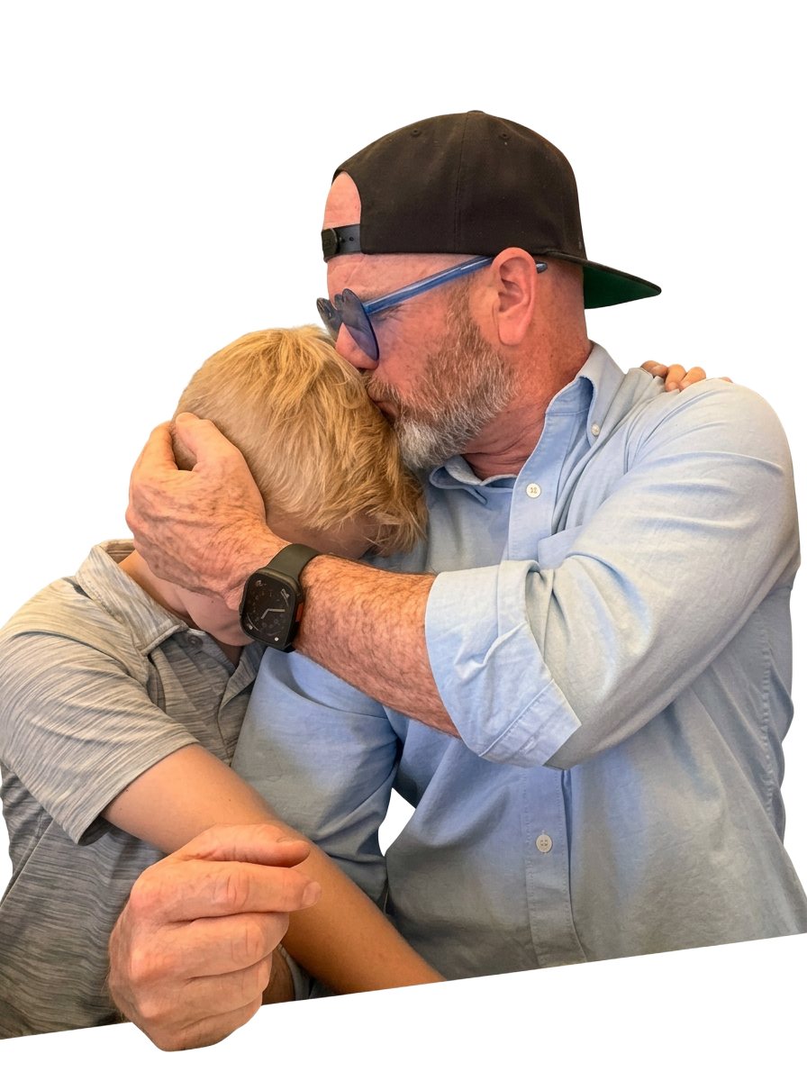 Kent holding Jackson close